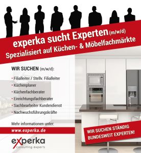 Banner Experka sucht bundesweit Küchenfachberater & Küchenverkäufer